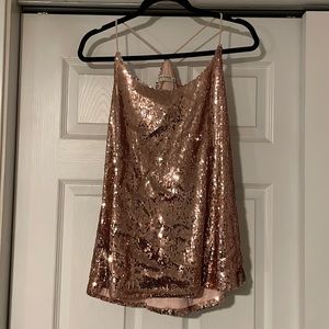Anna-kaci sequin rose gold top, size XXL